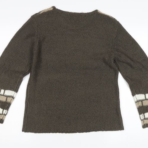 Marble Women's Brown Striped Knit Jumper - Size 14