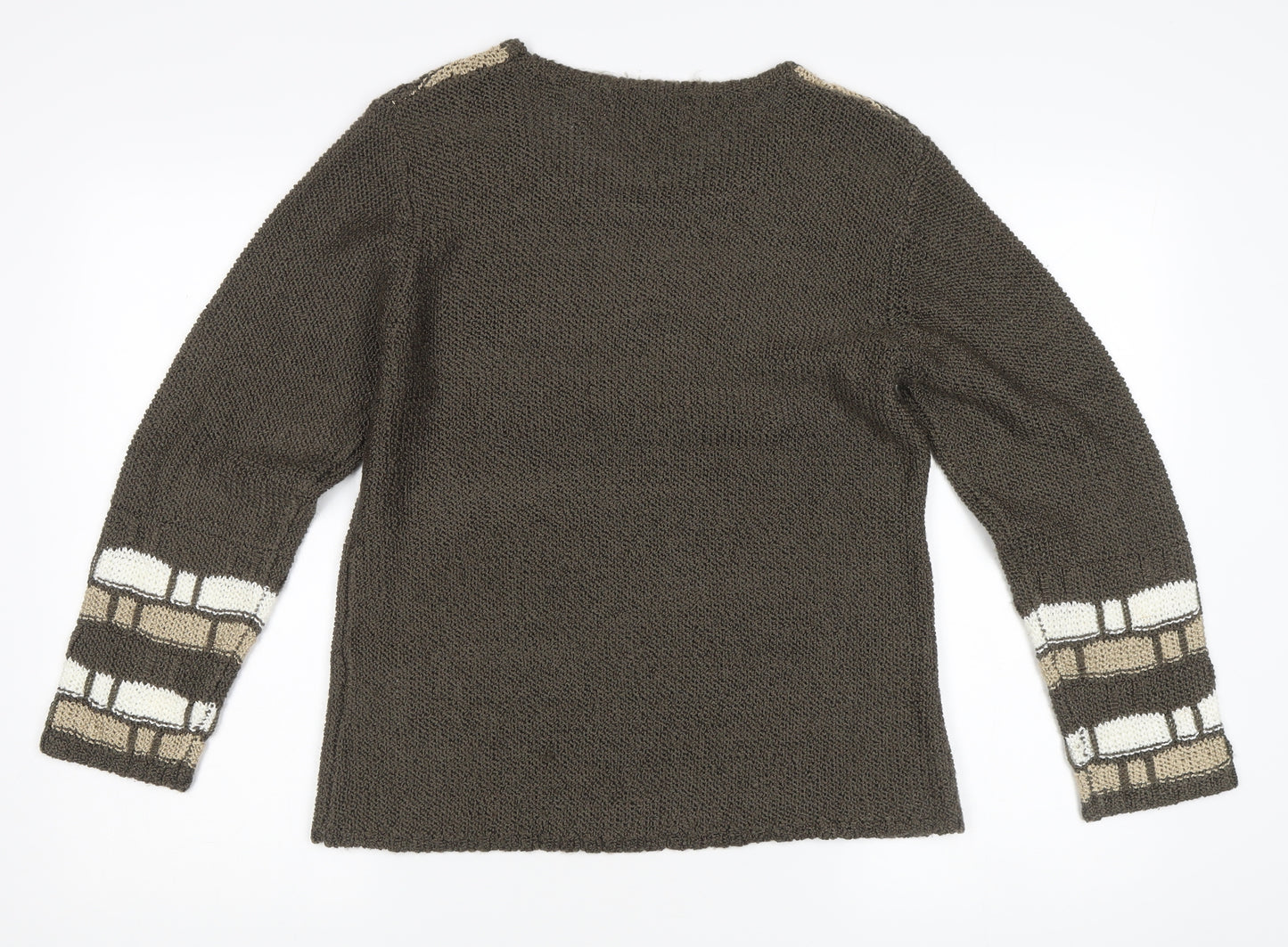 Marble Women's Brown Striped Knit Jumper - Size 14
