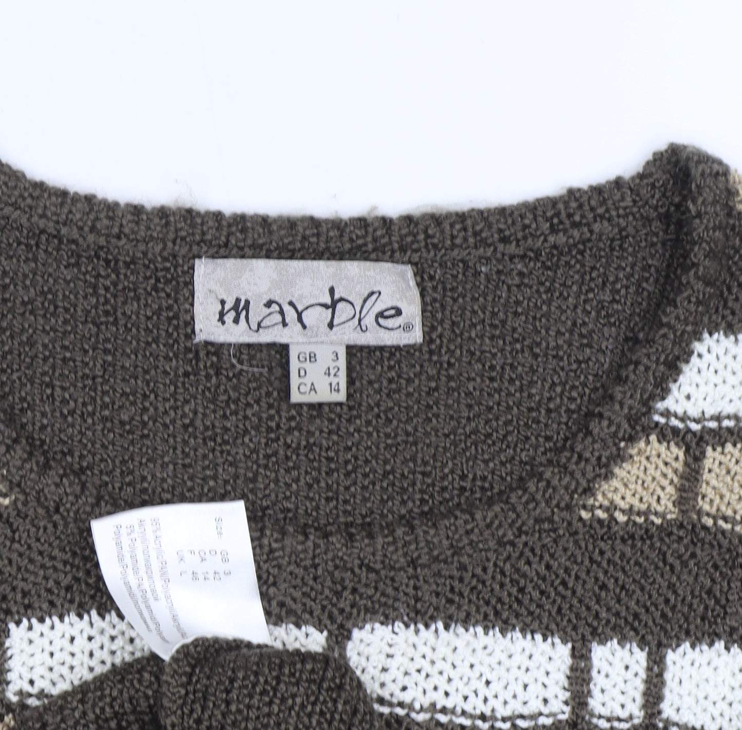 Marble Women's Brown Striped Knit Jumper - Size 14
