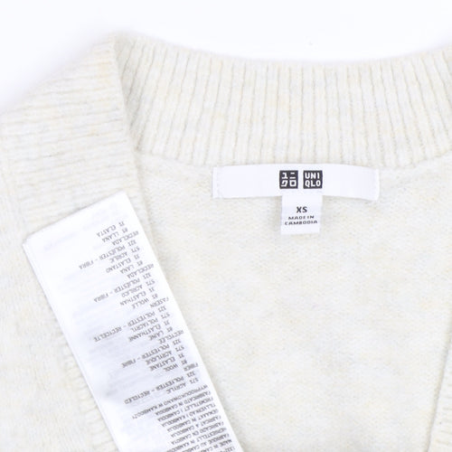 Uniqlo Women's Ivory Striped Cardigan XS