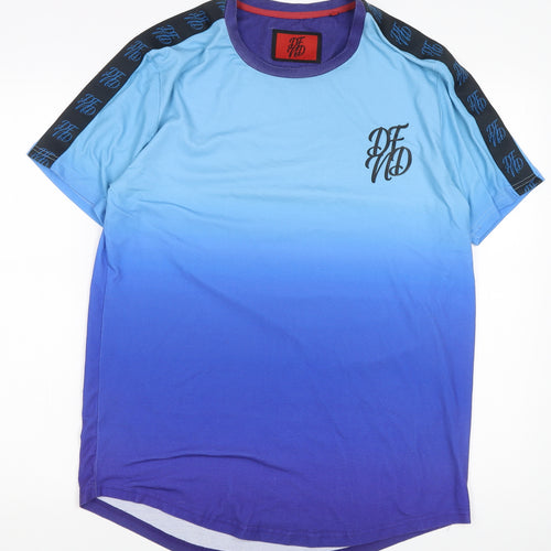 DFND Men's Blue Graphic Print T-Shirt Size L