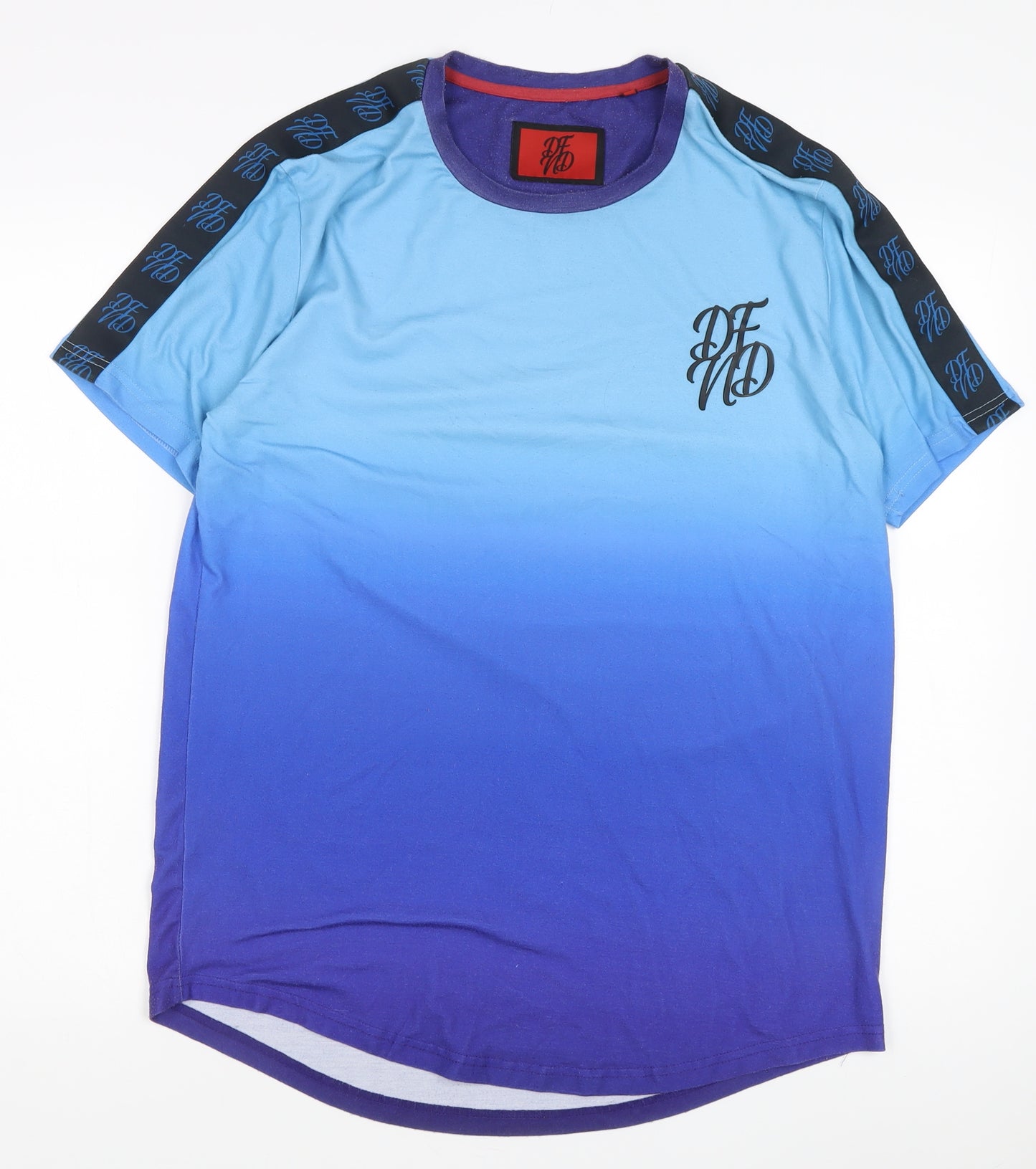 DFND Men's Blue Graphic Print T-Shirt Size L