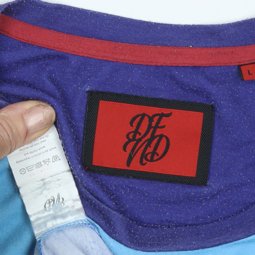 DFND Men's Blue Graphic Print T-Shirt Size L