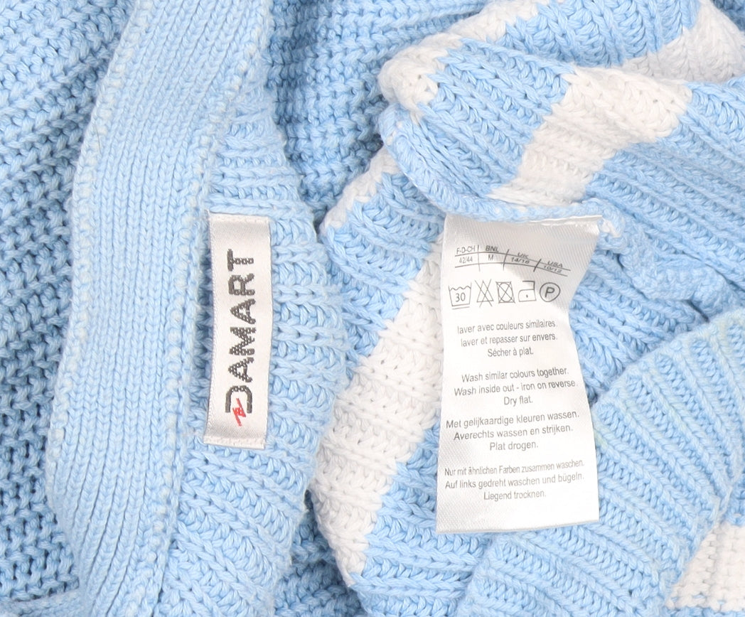 Damart Women's Blue White Striped Pullover Jumper Size 14