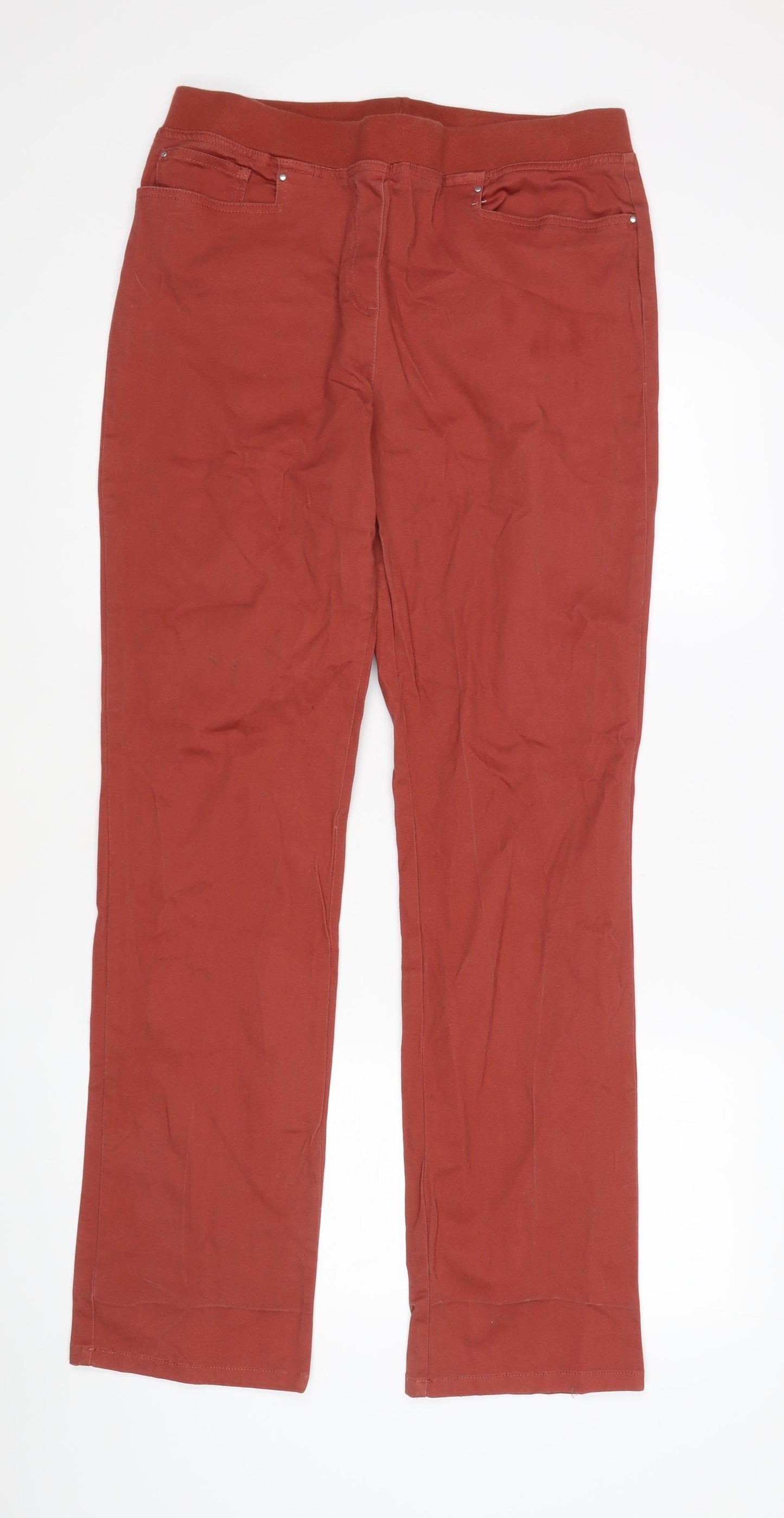 Cotton Traders Women’s Red Straight Trousers Size 14