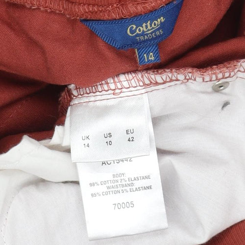 Cotton Traders Women’s Red Straight Trousers Size 14