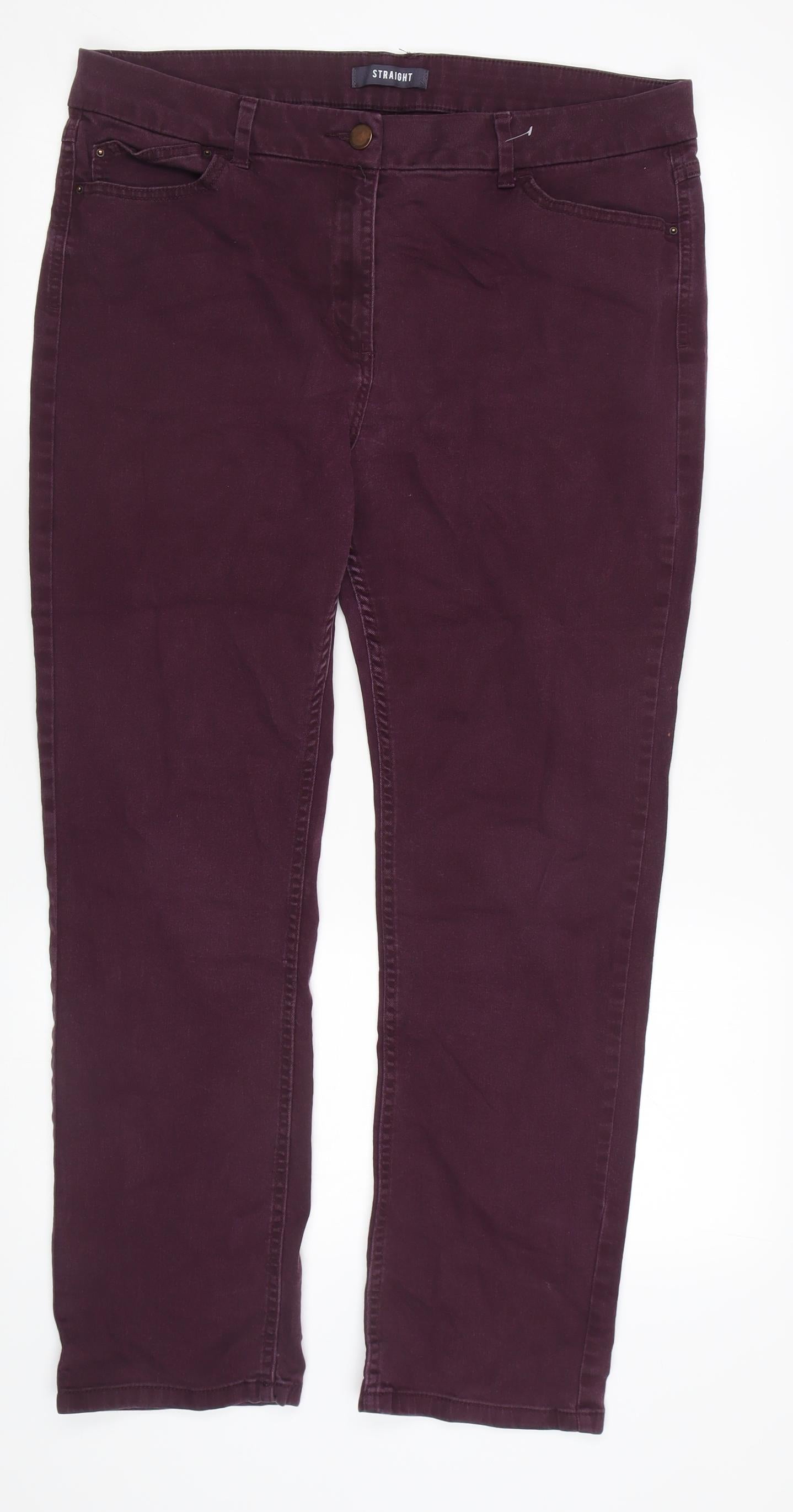 Marks & Spencer Women's Purple Straight Jeans - Size 18
