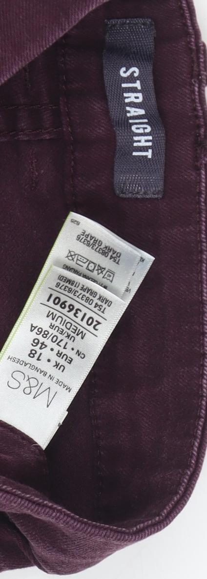 Marks & Spencer Women's Purple Straight Jeans - Size 18