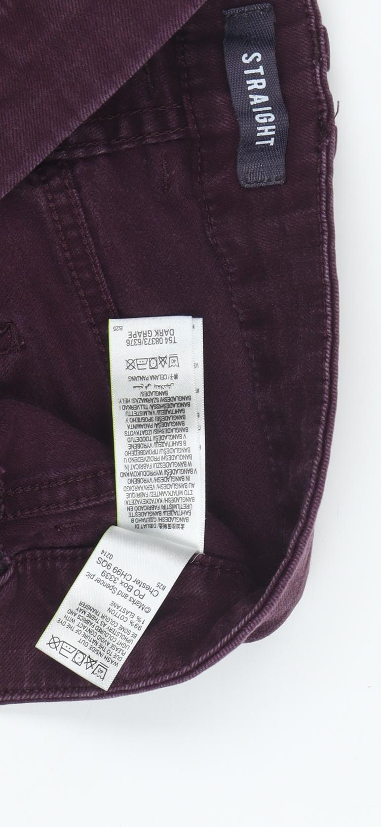 Marks & Spencer Women's Purple Straight Jeans - Size 18