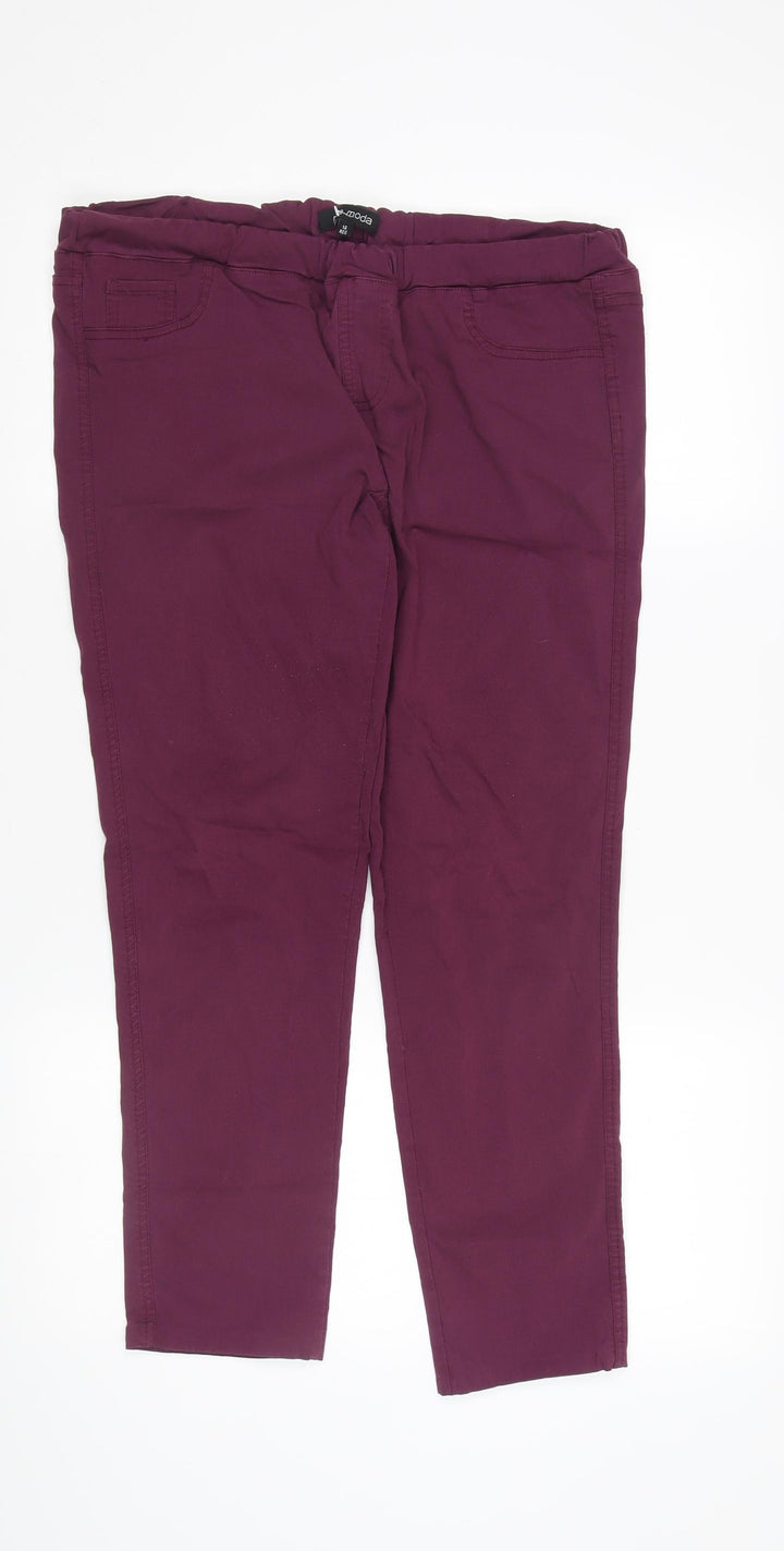 Mia Moda Women's Purple Skinny Trousers, Size 14
