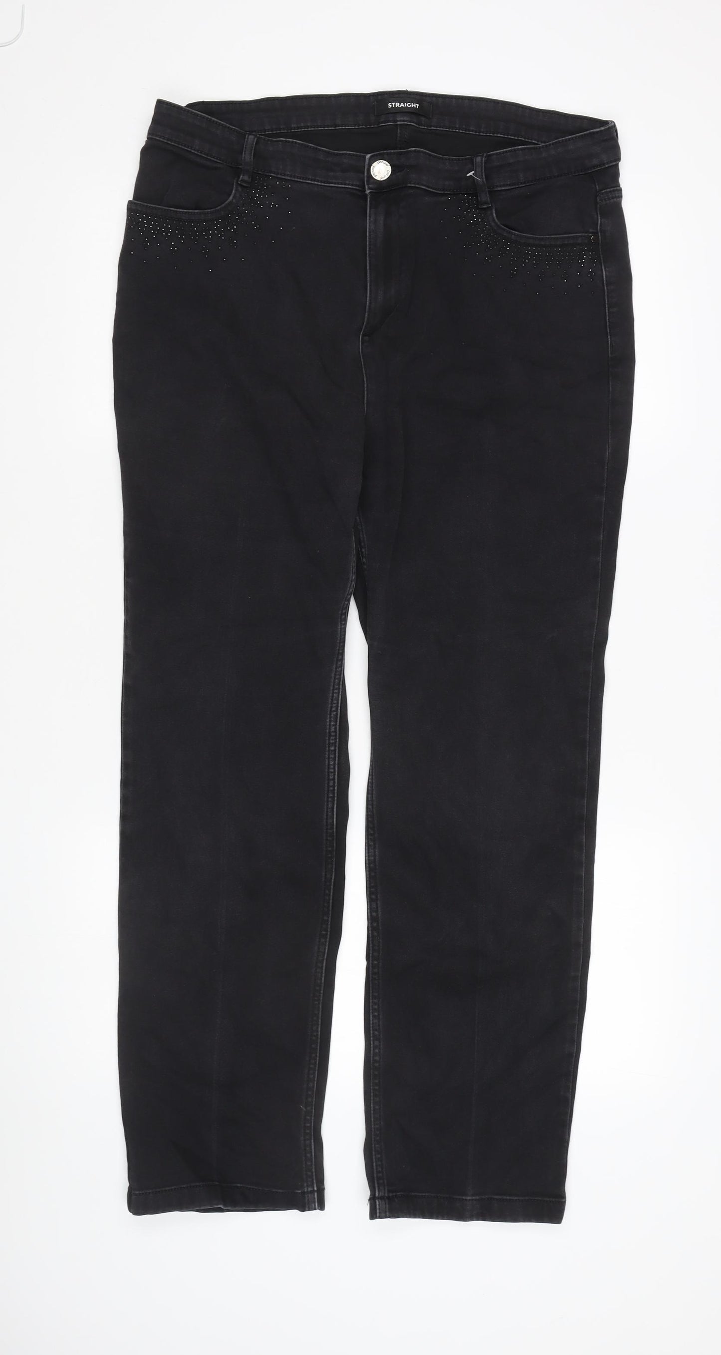 Marks and Spencer Women's Black Straight Jeans Size 18