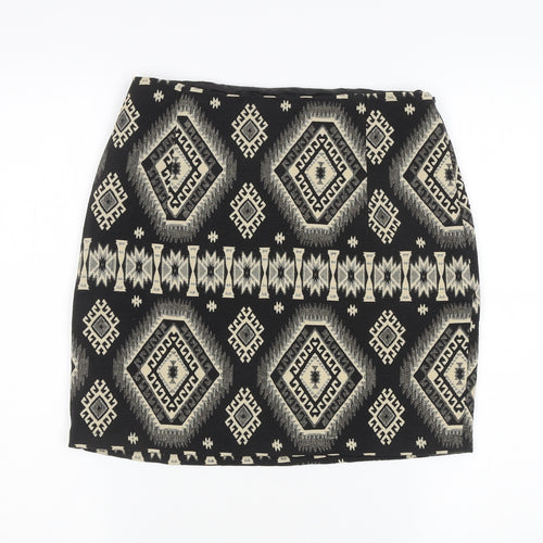 Mango Women’s Black Geometric Pencil Skirt Size 8
