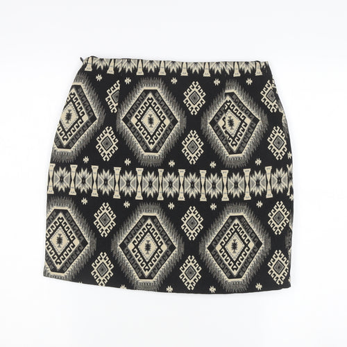Mango Women’s Black Geometric Pencil Skirt Size 8