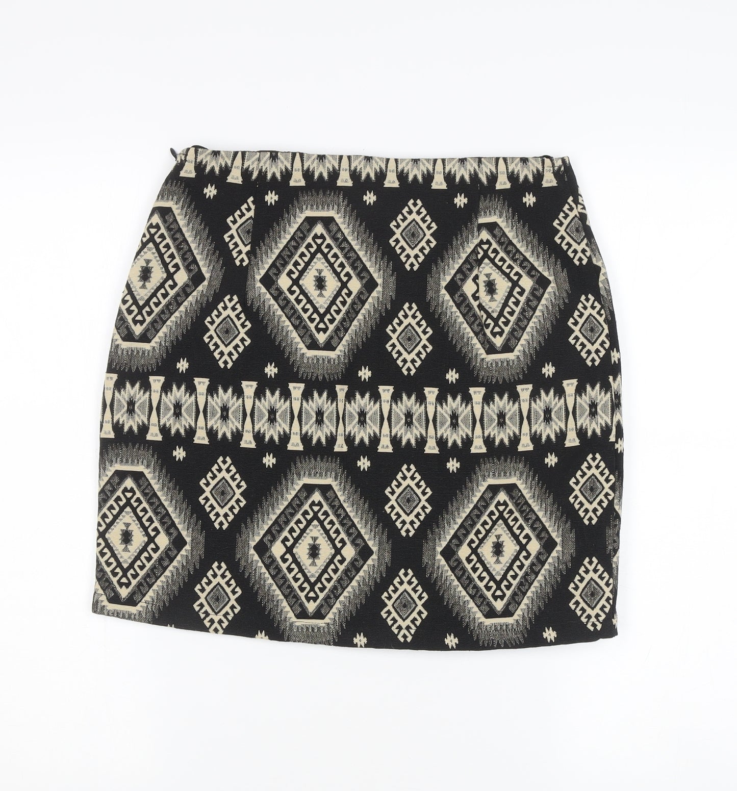 Mango Women’s Black Geometric Pencil Skirt Size 8