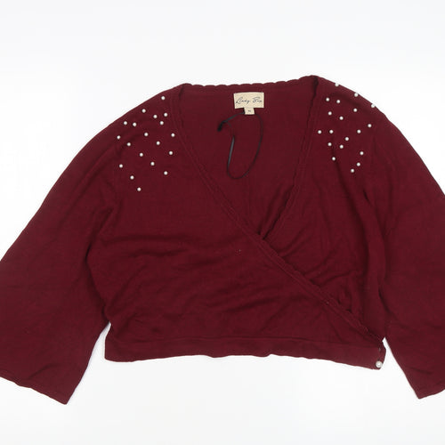 Lindy Bop Women's Red Wrap Jumper XL