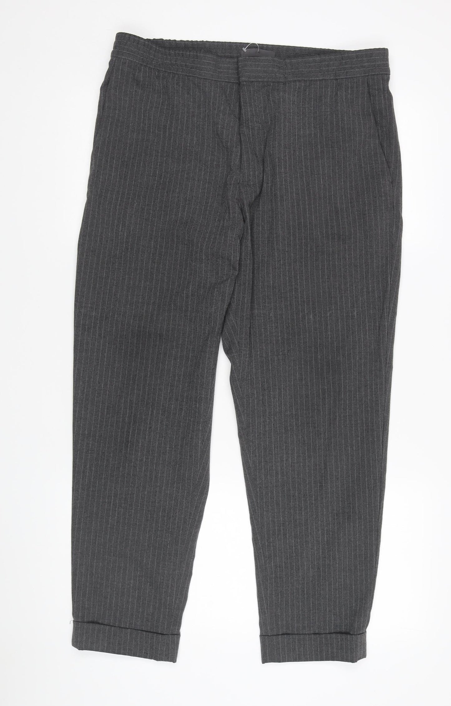 Zara Women's Grey Cropped Trousers - Size 20