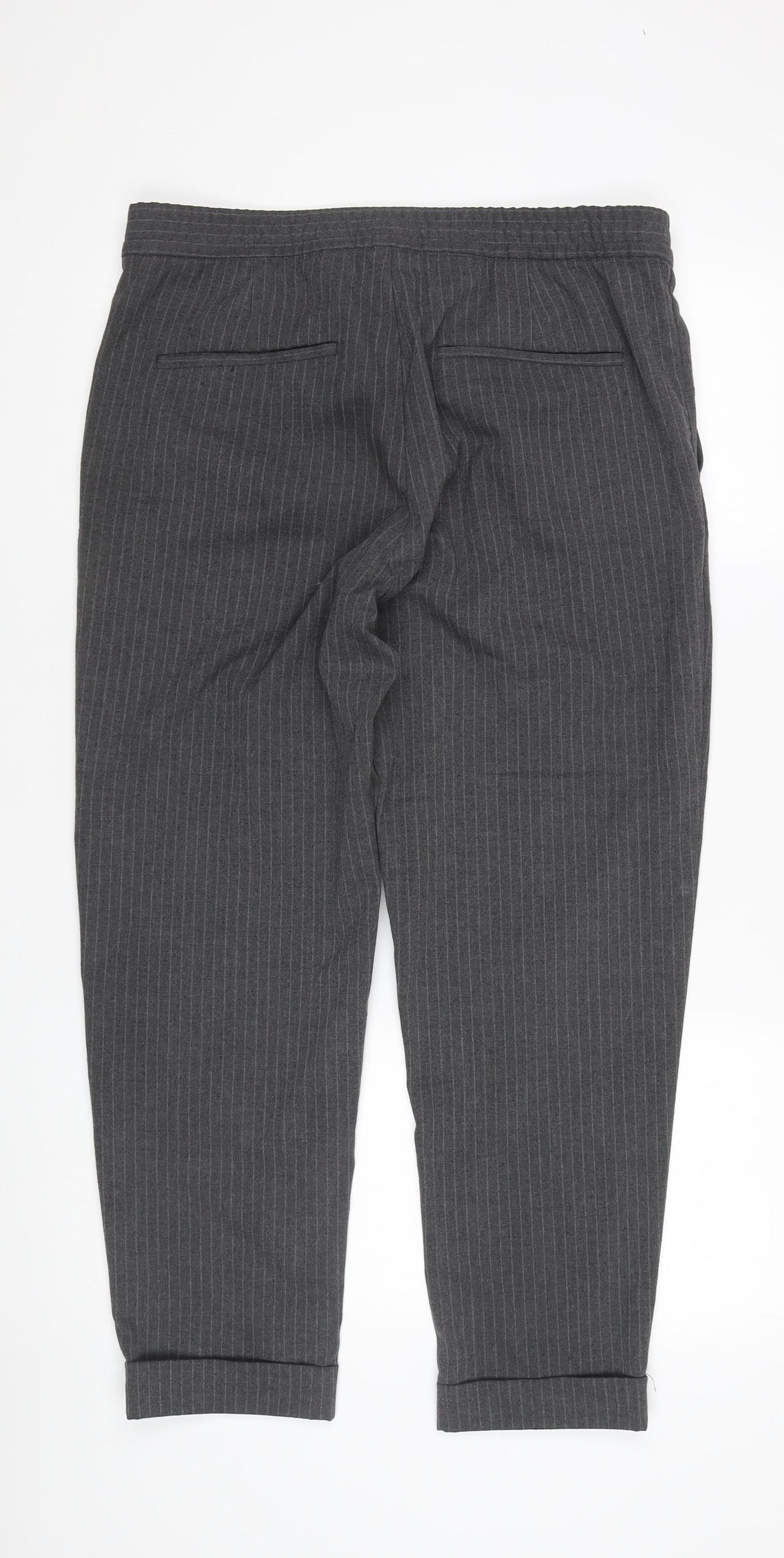 Zara Women's Grey Cropped Trousers - Size 20