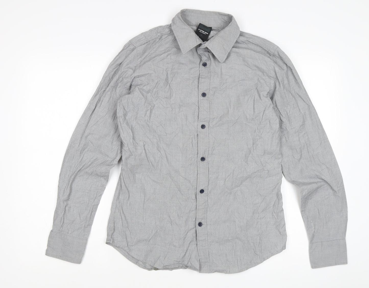 G-Star Raw Men's Grey Long Sleeve Shirt, M, Button-Up