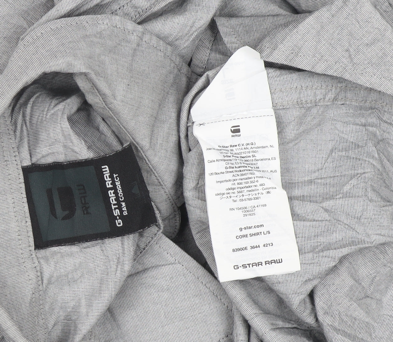 G-Star Raw Men's Grey Long Sleeve Shirt, M, Button-Up