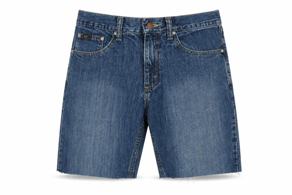 Front view of Lee Men's Blue Denim Relaxed Fit Shorts 2XL