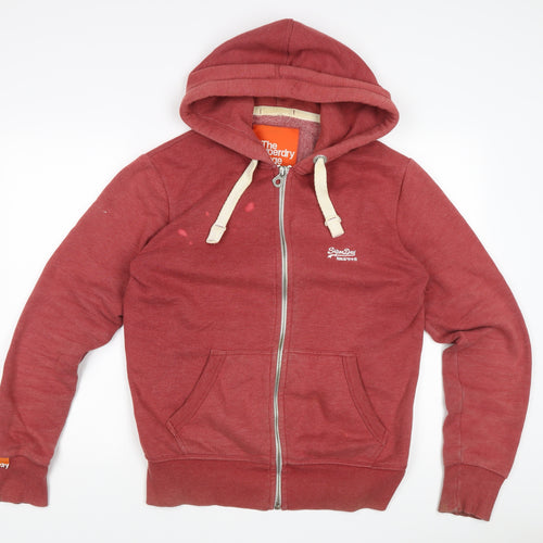 Superdry Men's Red Full Zip Hoodie - Medium