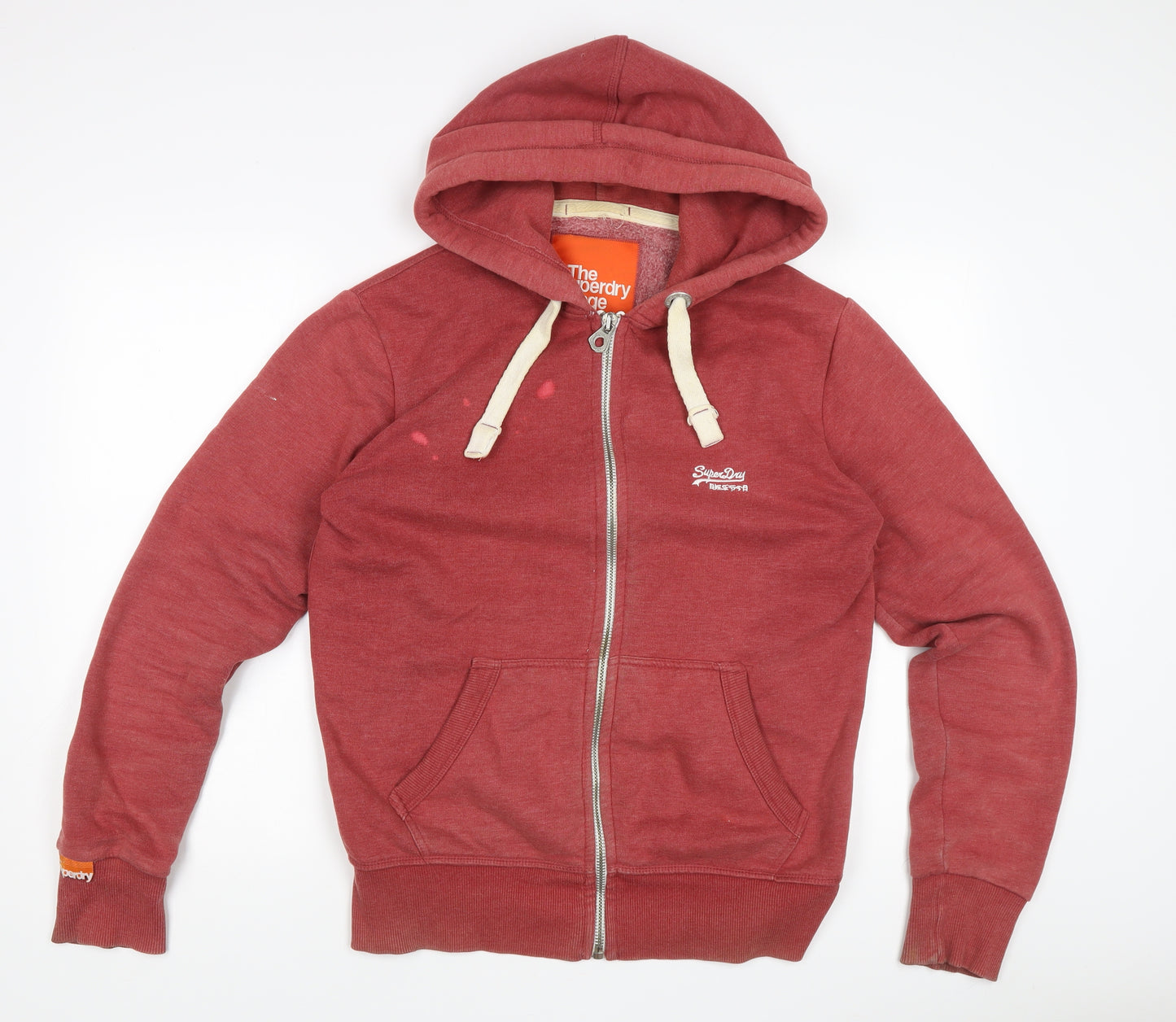 Superdry Men's Red Full Zip Hoodie - Medium