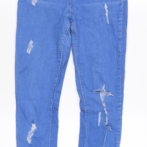 Select Women's Blue Skinny High-Rise Distressed Jeans