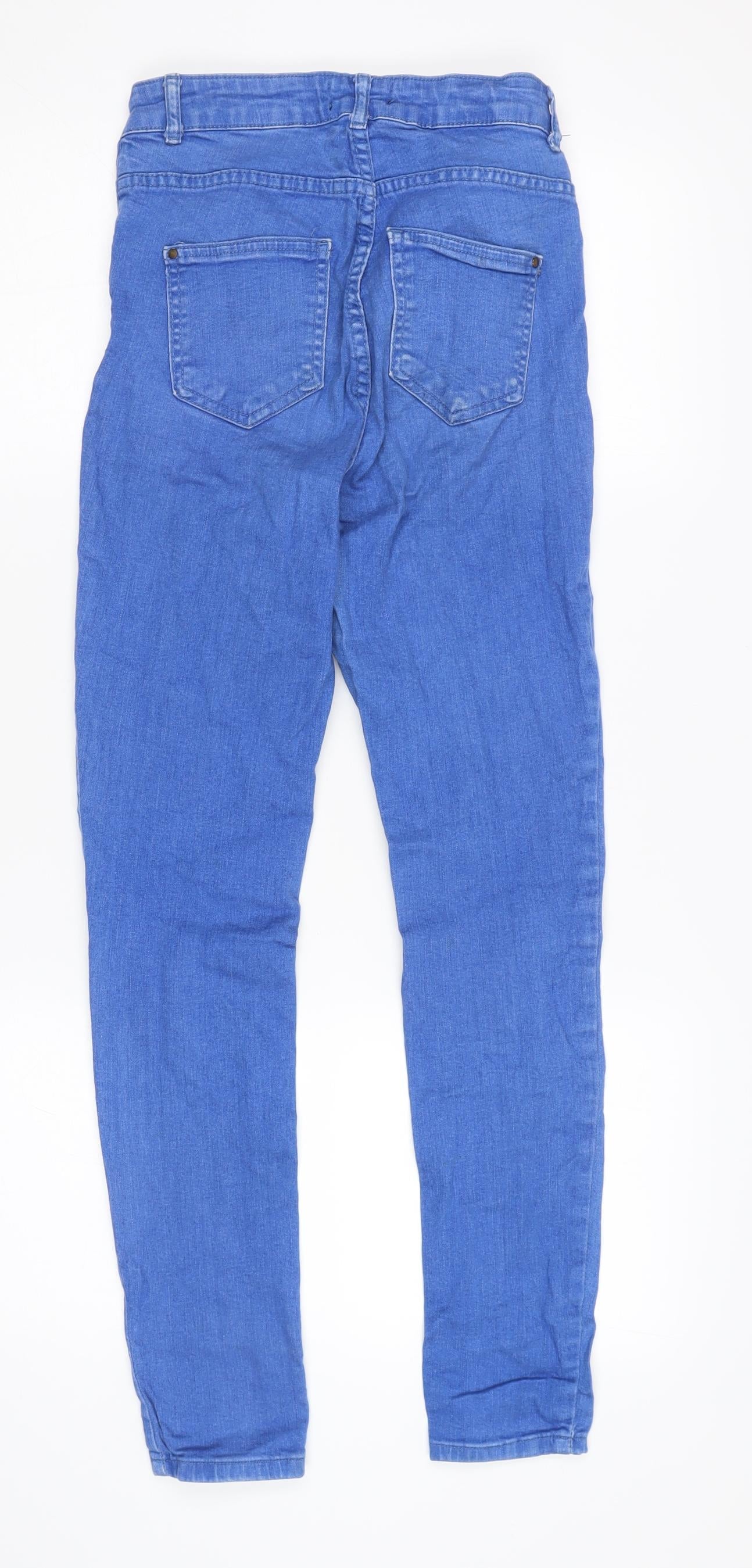 Select Women's Blue Skinny High-Rise Distressed Jeans