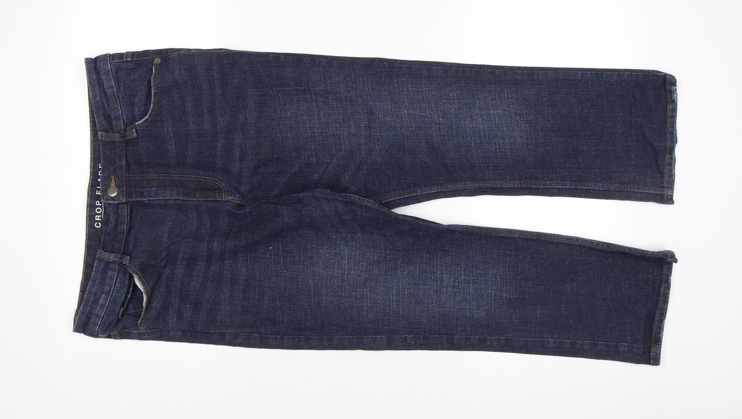 Marks and Spencer Women's Blue Flared Crop Jeans Size 14