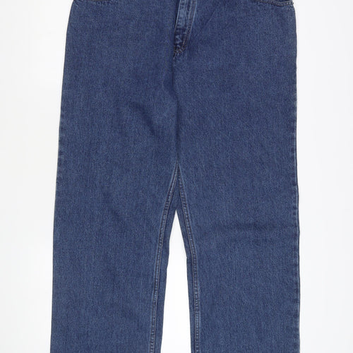 George Men's Blue Straight Relaxed Jeans 38W 33L