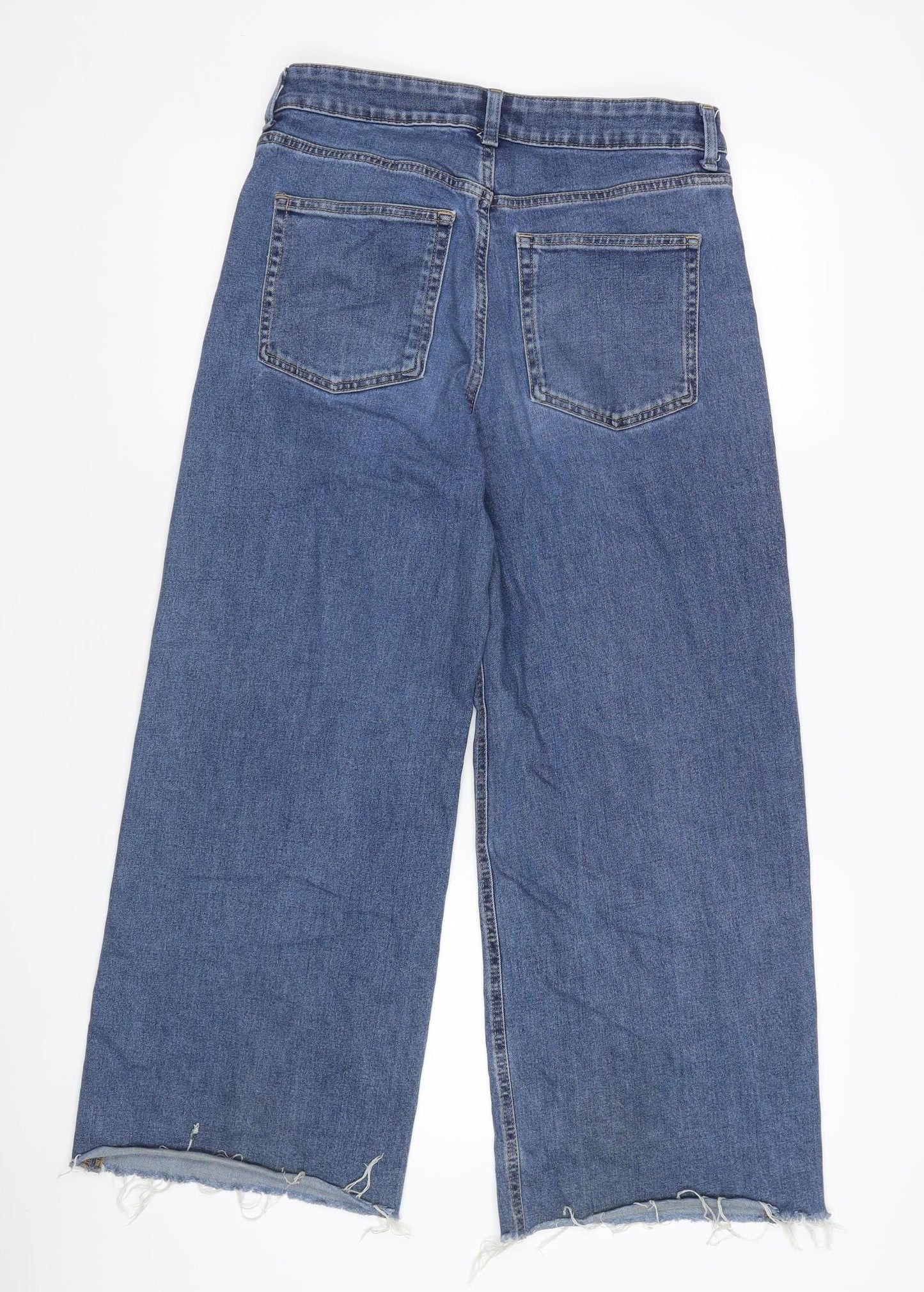 H&M Women's Blue Wide-Leg Jeans, Size 14