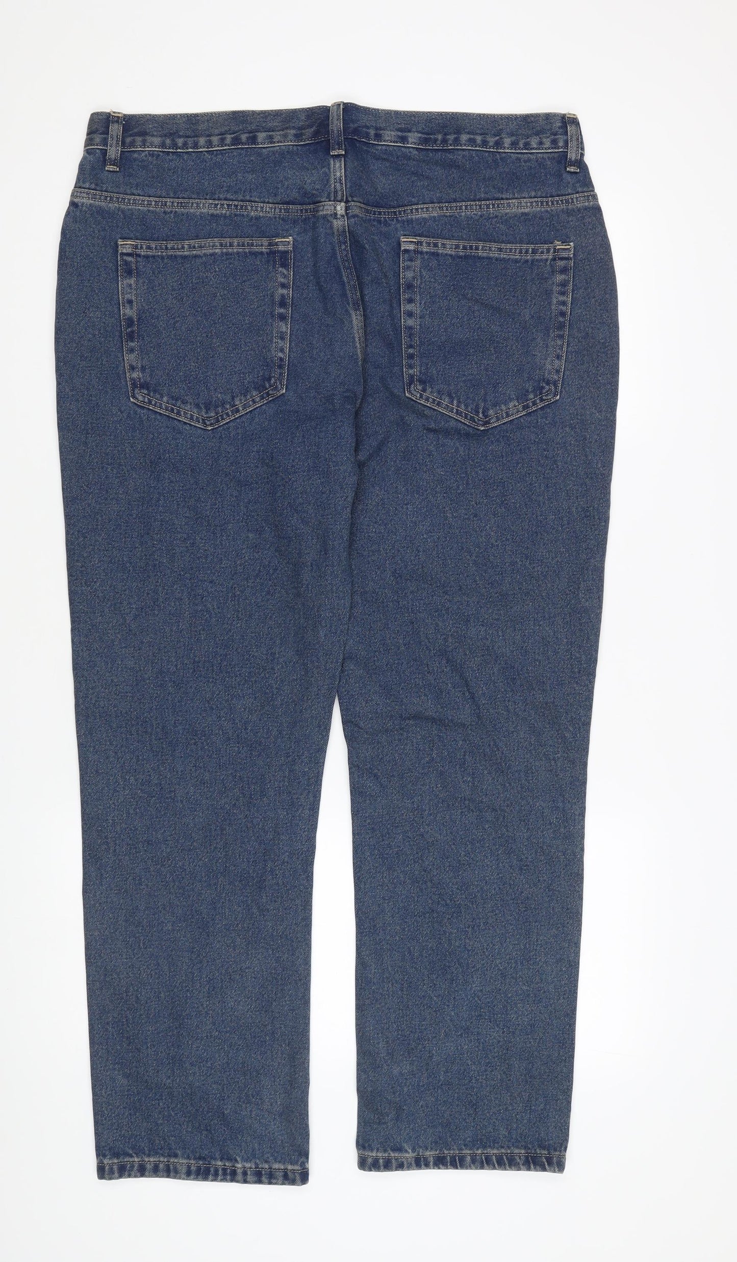 George Men's Straight Blue Jeans - Size 38 Regular Fit