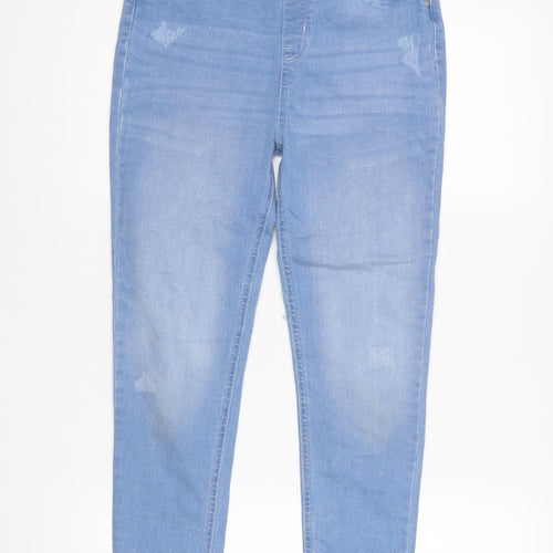 Denim Co. Women's Blue Jegging Skinny Elastic Waist Trousers