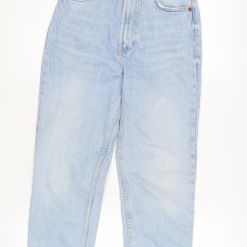 Zara Women's Blue Mom Jeans, Size 4, Relaxed Fit