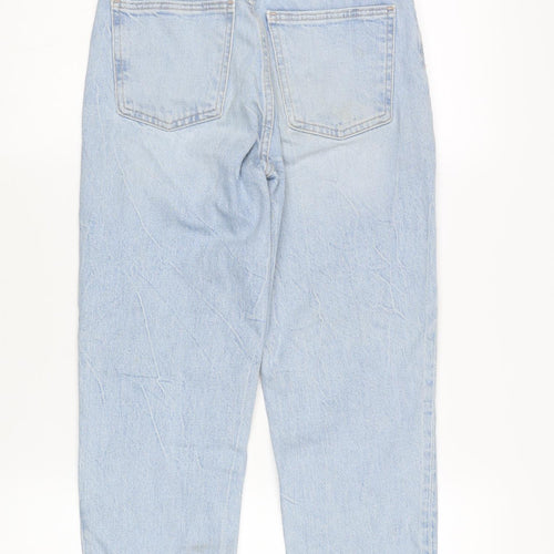 Zara Women's Blue Mom Jeans, Size 4, Relaxed Fit