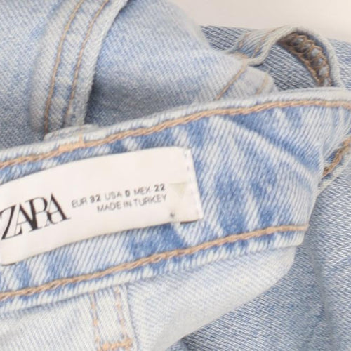 Zara Women's Blue Mom Jeans, Size 4, Relaxed Fit