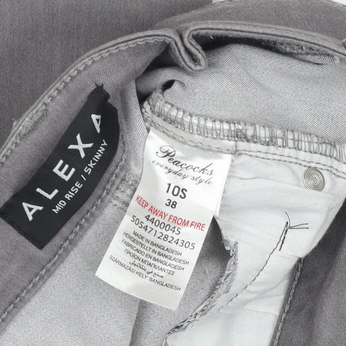 Peacocks Women's Grey Skinny Mid Rise Jeans Size 10