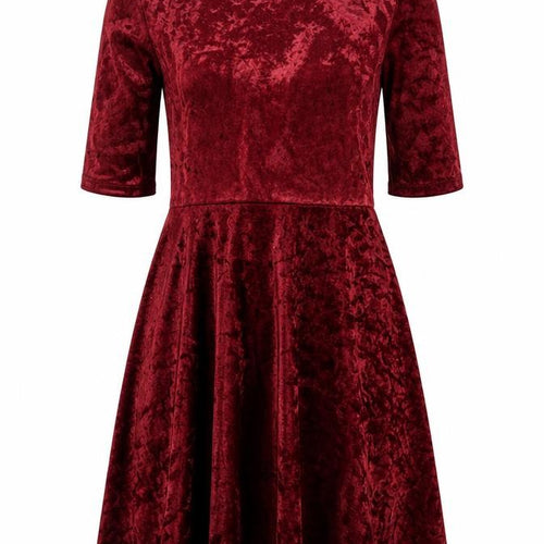 Topshop Women's Red A-Line Velvet Dress Size 8