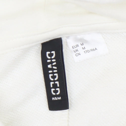 H&M Women’s White Hooded Love Logo Crop Hoodie M