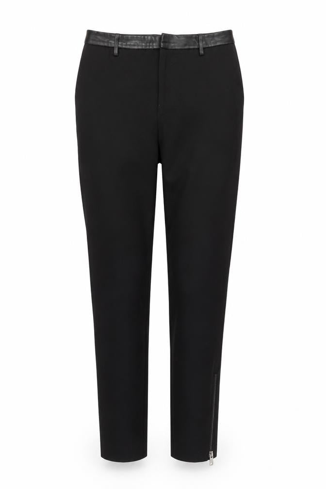Front view of Diesel Women's Black Ankle Trousers, size 27, Slim Fit
