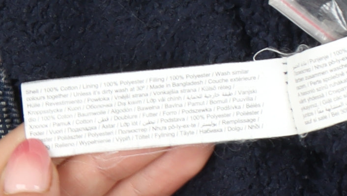 F&F Men's Blue Plaid Hooded Jacket, Size M