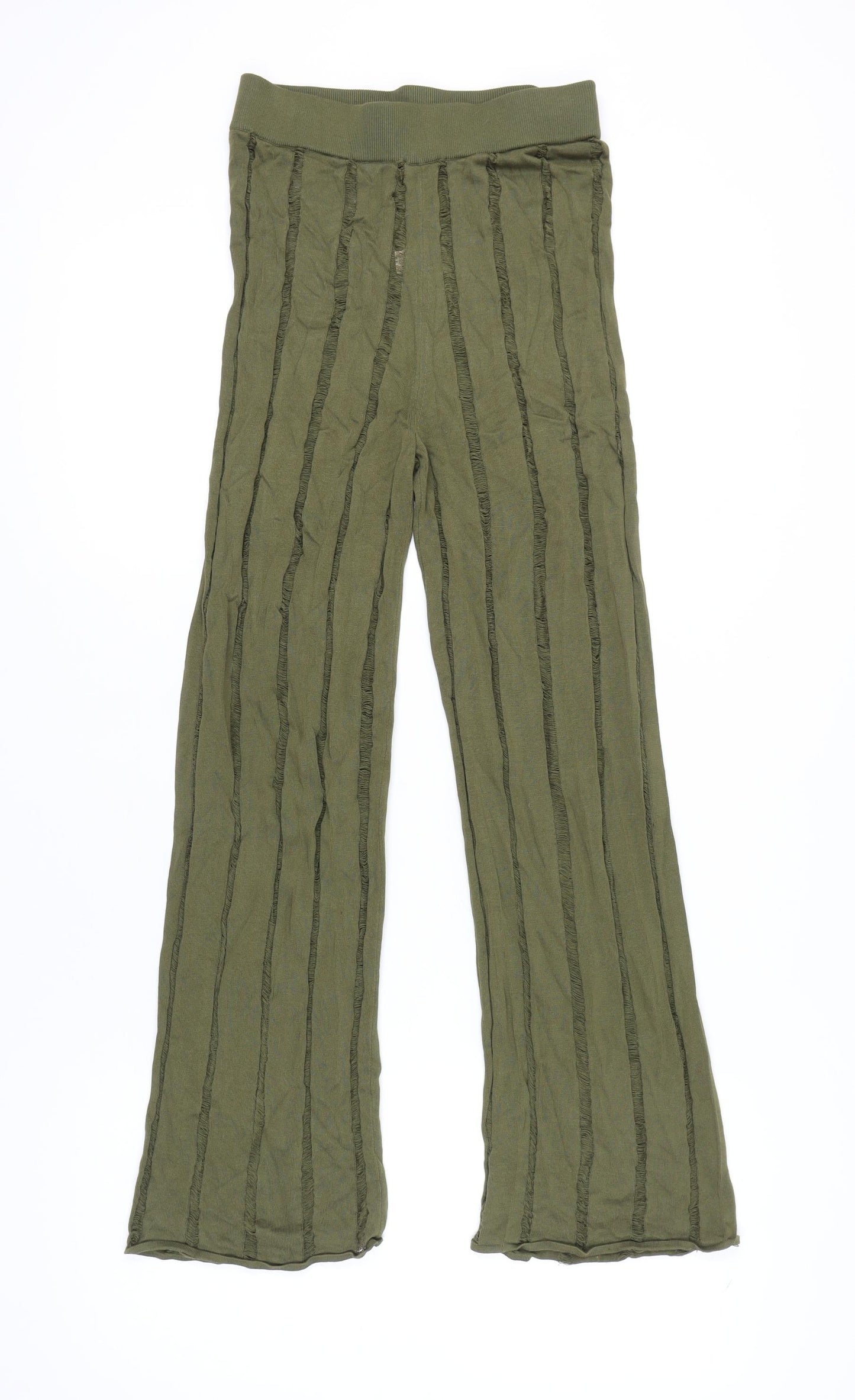 4th + Reckless Women's Green Striped Trousers Size 8