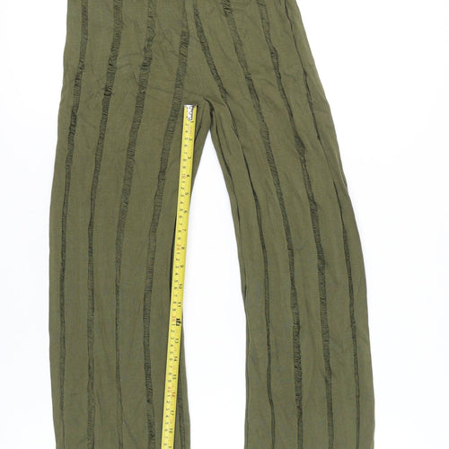 4th + Reckless Women's Green Striped Trousers Size 8