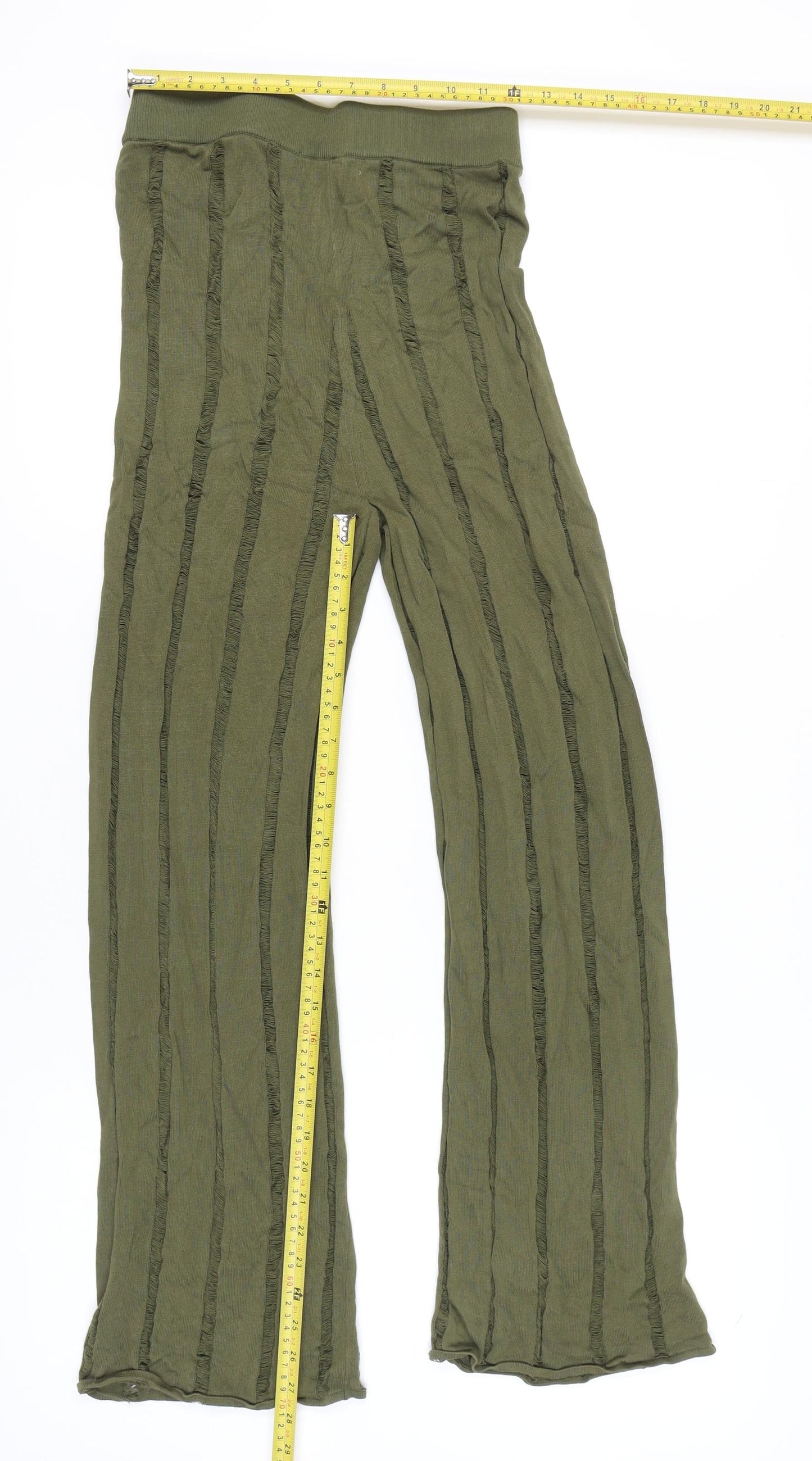 4th + Reckless Women's Green Striped Trousers Size 8