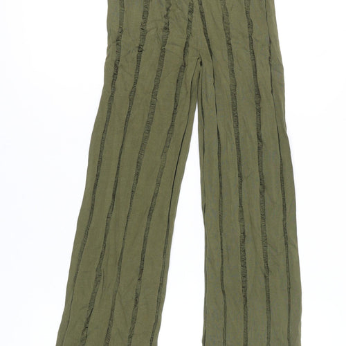 4th + Reckless Women's Green Striped Trousers Size 8