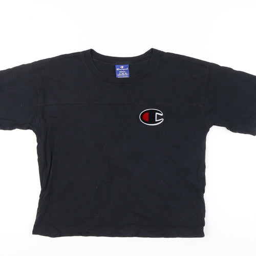 Champion Women's Black T-Shirt Small Crew Neck