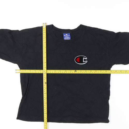 Champion Women's Black T-Shirt Small Crew Neck