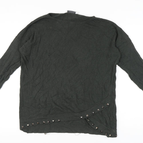 Mint Velvet Women's Grey Studded Jumper L