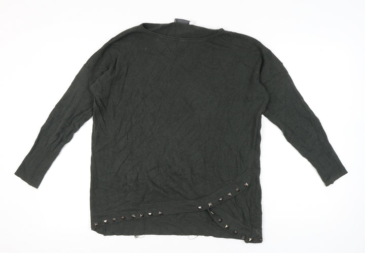 Mint Velvet Women's Grey Studded Jumper L