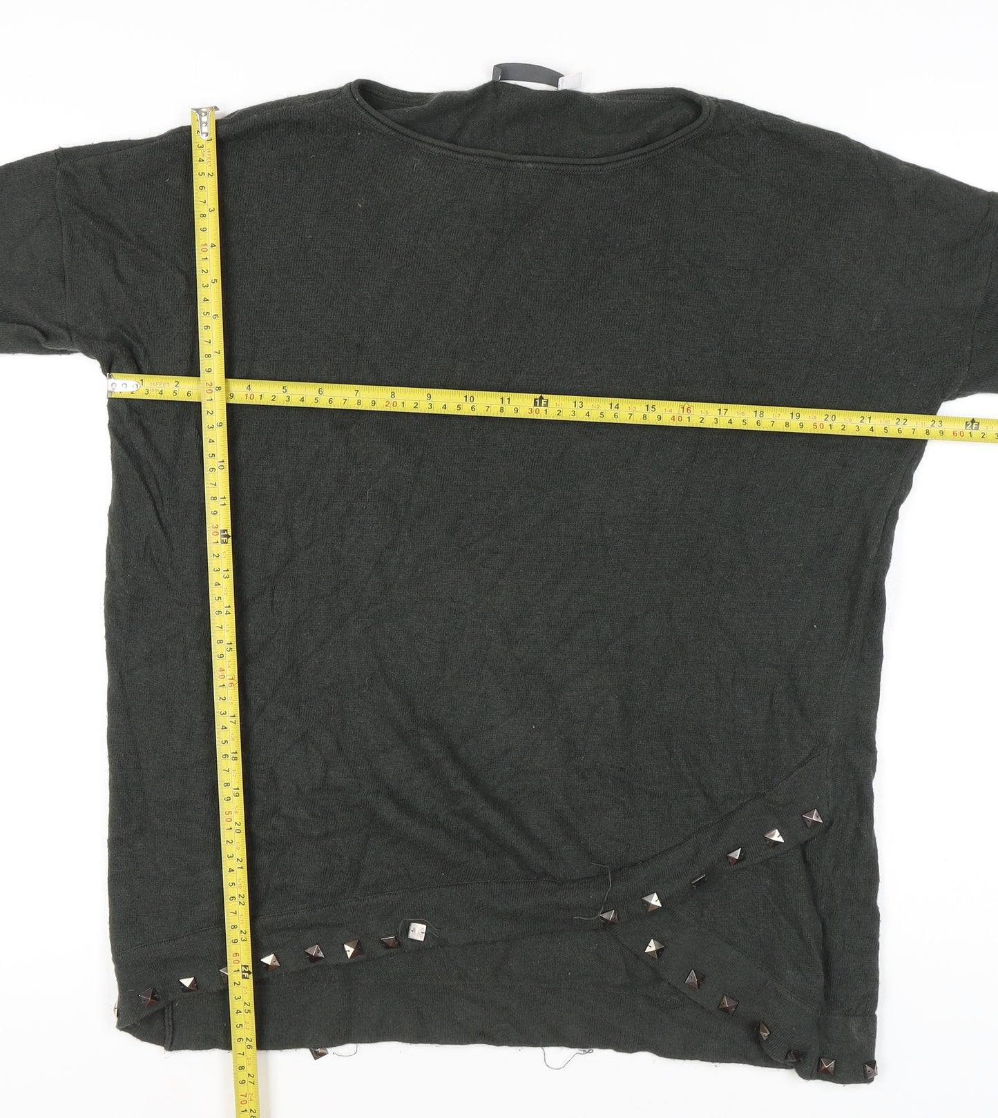 Mint Velvet Women's Grey Studded Jumper L